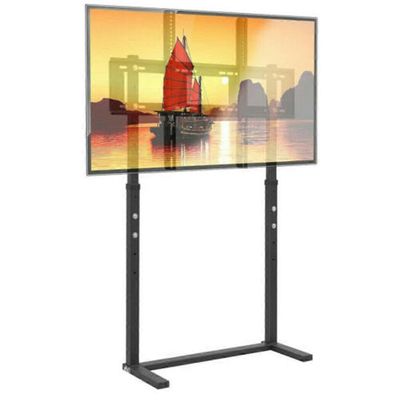 Yleiskäyttöinen TV-lattiatelineen korkeussäädettävä näytön lattiakiinnikkeen kiinnitys 32"-65" 32-100 Musta Fits up to 100 inch TV
