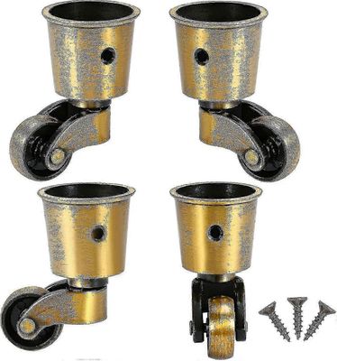 unbrand 4 kpl kääntyvät pyörät, kupariset pyöreät pyörät antiikkipyörät ise kannettavat tölkki kääntyvä 360 sohvalle/tuolille/sohvapöydälle/hyllyll...