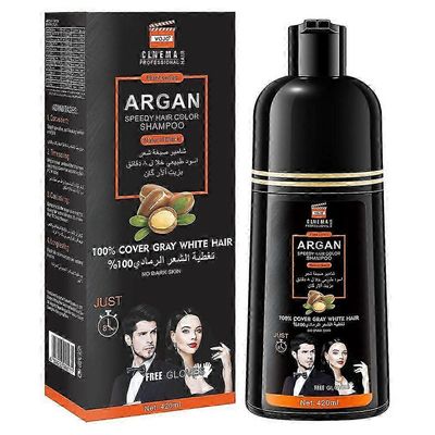 Pikavärjäysshampoo harmaiden hiusten peittämiseen, hiusvärishampoo miehille/naisille, 3 in 1 - 100 % harmaiden peittämiseen, kasviperäisiä ainesosi...
