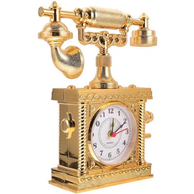 Retro Vintage Pöytäpuhelin Sisustus ABS-materiaali, haalistumaton, toimiston sisustus, roolipeli ja kognitiivinen vuorovaikutus lahja Golden 19X13X...