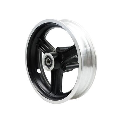 10-tommers forhjul elektrisk scooter hjulnavtilbehør for fronttrekant aluminiumslegering hjul Sølvsvart