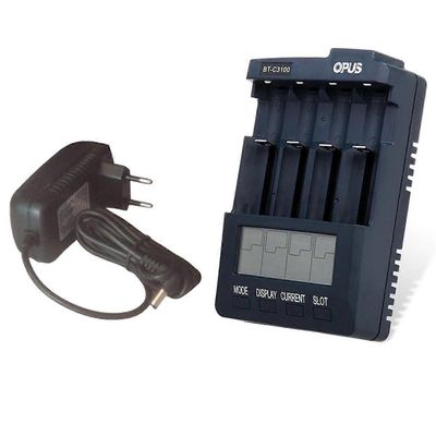 BT-C3100 4 paikkaa Smart Universal Battery Charger Adapter ladattaville Li-Ion-akuille EU PLUG Musta