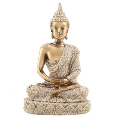 Meditoiva istuva Buddha-patsas Hahmon veistäminen Käsityö kodin sisustamiseen Koriste (kulta)