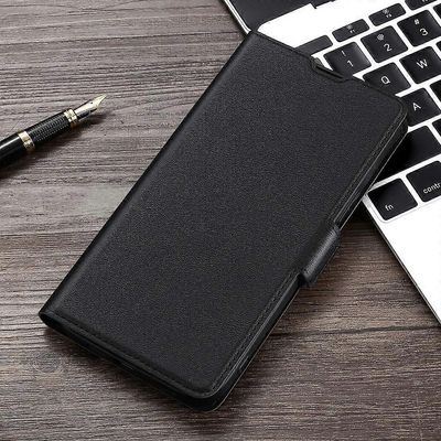 LG Stylo 4 Ultra-thin Voltage Side Buckle PU + TPU nahkainen puhelinkotelo Musta