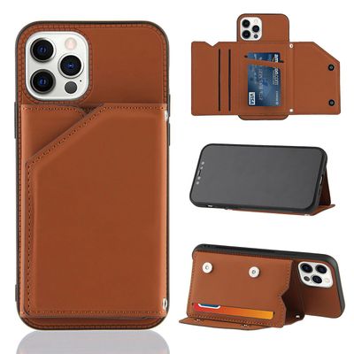 Gangxun Sag til Iphone 11 Pro Vintage Cuir Cover Læderetui Kofanger - Marron