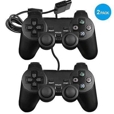 Witdreamer 2pcs Ps2 Black Wired Game Controller Gamepad Joypad til Playstation 2