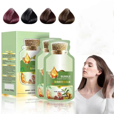 unbrand Luonnollinen kasvihiusväri, puhdas kasviuute harmaalle hiusvärille kuplaväri, uusi kasvitieteellinen kuplahiusväri 20 ml 10 pakkausta/laati...