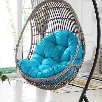 Puutarhan sisätiloihin ripustettava munakeinu, riippumatto, paksut pehmusteet, tyynynpäälliset (vain istuintyyny) Vaaleansininen 120x80