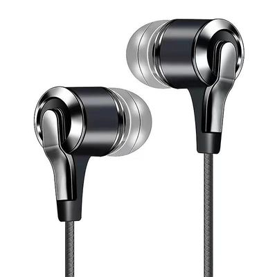 Ekstra bas drive-by-wire øretelefon In-ear direkte stik med mikrofon øretelefoner Gaming Wired Headset Sort