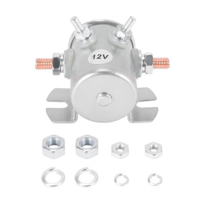Max 300A kontinuerlig Duty Magnetrelé 12V DC Starter Solenoid for golfbiler, vinsj, marine i Rus Sølv