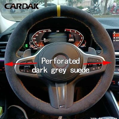 Maxpower Musta nahkamokkanahkainen ohjauspyörän suojus BMW M Sport G30 G31 G32 G20 G21 G14 G15 G16 X3 G01 X4 G02 X5 G05 M5 Style B