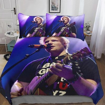 o2786 Lakanat Ed Sheeran 3D-lohduttajasetti laulajanäyttelijälle Pussilakanavuodevaatteet Päiväpeite tyynypehmusteella mikrokuituinen sängynpäällin...
