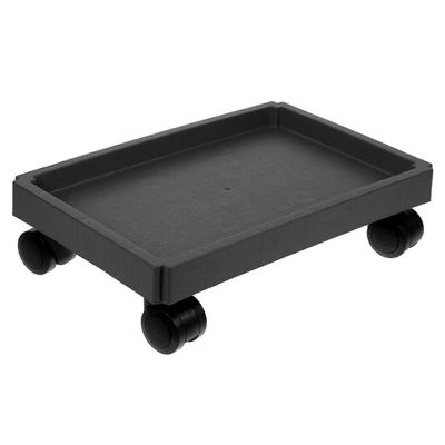Kevyt siirrettävä kasvitarjotin pyörillä – kestävä kukkaruukkuteline sisä- ja ulkokäyttöön Musta 31X20.5CM