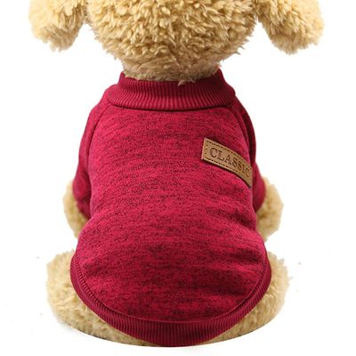 Huizhiwentong Lille hund kat tøj kæledyr tøj L Størrelse Sweater Rød