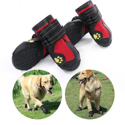 Hund Sko Mountain Wearable Pet Sår vandtæt reflekterende hund støvler kold resistente 7