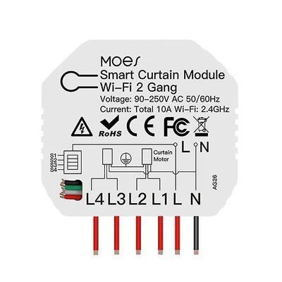 Tuya Smart Wifi 2 Gang Dobbelt Gardin Blind Switch Modul Rullelukker Elmotor Smart Life