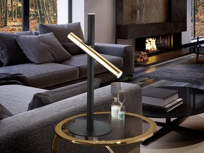 Schuller Lighting Schuller Varas - Integreret LED 2 Lys bordlampe Mat sort, Guld