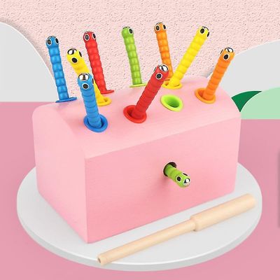 Mikasa Fange Insekter Spil Magnetisk Childrens Tidlig Uddannelse Intellektuel udvikling Træ Interactive Legetøj Pink