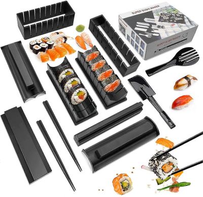 2025 Uusi sushin valmistussarja Sushivalmistaja 12 kpl muovinen premium-setti Sushi-työkalusetti Sushi-riisirulla