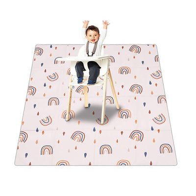 Vauvan ruokapöydän tuolimatto, pestävä lattiansuojamatto vedenpitävä vauvan lattiamatto lattiasuojaan (110 * 110 cm)