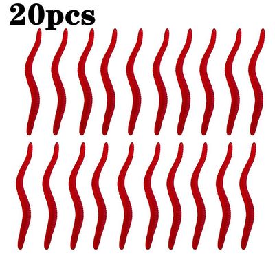 Naturtro rød orm blød lokke regnorm 20pcs red3.5cm