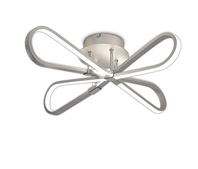 Inspired Lighting Bucle Flush Loft Light 40W LED 3000K, 3500lm, poleret krom, matteret akryl
