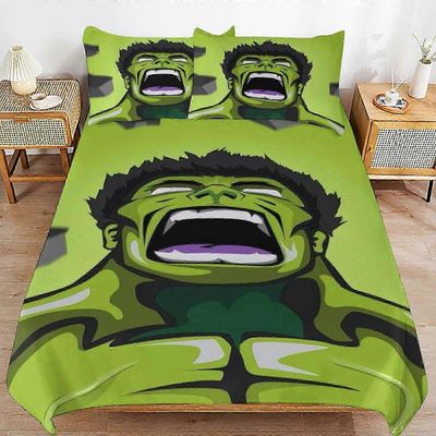 o1925 Lakanat Hulk vuodevaatteet Se erittäin pehmeä ihoystävällinen pussilakana3 kpl, söpö peitto Vuodesohva (1 pussilakana ja 2 tyynyliinaa) Sängy...