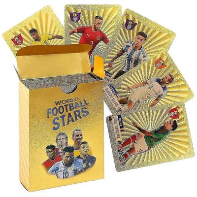 Jalkapallon MM-kisojen 2025 tähtikortit, 55 ei toistuvia jalkapallokortteja, jalkapallotähtien keräilykortit, kultafoliokeräilykortit, urheilumatka...