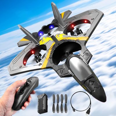 V17 Jet Fighter Stunt RC Airplane 24GHz 6 Ch fjernkontroll fly med 360 Stunt Spin Remote og Light Rc Fighter Jet Drones For Kids Fighter Plane V17-...