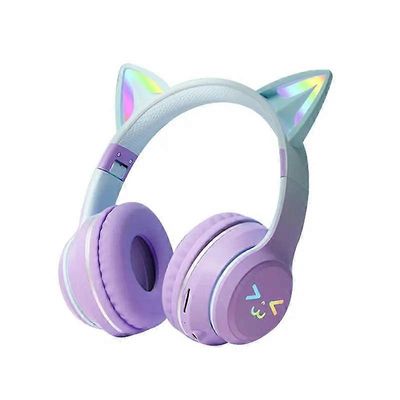 BT612 LED Cat Ear Single Sound taitettava Bluetooth-kuuloke mikrofonilla Violetti