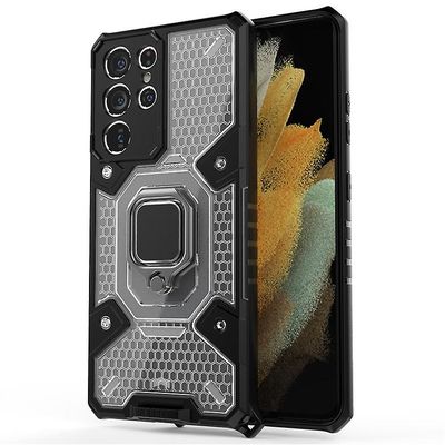 Stødsikker rustning sag til Samsung Note20 ultra med støttefod all inclusive dække gennemsigtig rpc106