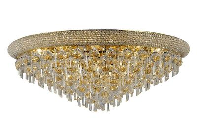 Inspired Lighting Inspireret Diyas - Alexandra - Flush Loft 16 Light fransk guld, Crystal