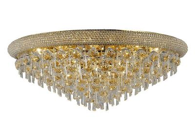 Inspired Lighting Inspireret Diyas - Alexandra - Flush Loft 16 Light fransk guld, Crystal