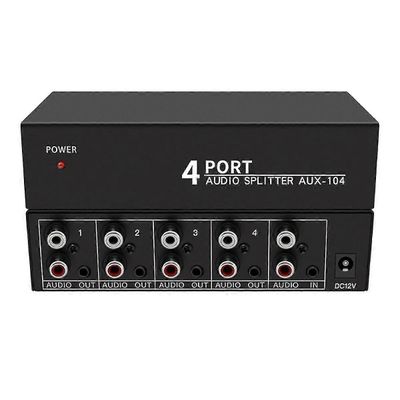 Audio Splitter 1 In 4 Out Rca L / R Aux Stereo Audio Splitter 1x4 Audio Distributor PC: lle DVD Speake