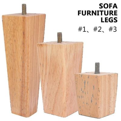 4stk massivt tre sofa ben skrå salongbord føtter møbler nivå føtter med metallplate skap ben flere størrelser 6/10/15cm 15 cm
