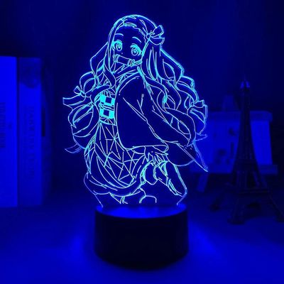 JUSCH Anime Demon Slayer Nezuko Kamado lamppu Cool 3D Illusion Night
