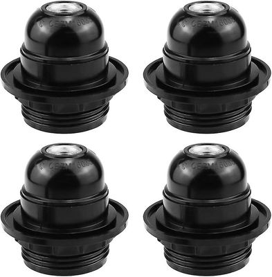 4 kpl E27 Socket Adapter Socket E27 Lampunpidike E27 Musta Ruuvipistorasia Lampun Polttimon pidike E27 Retro Edison Socket (Musta)
