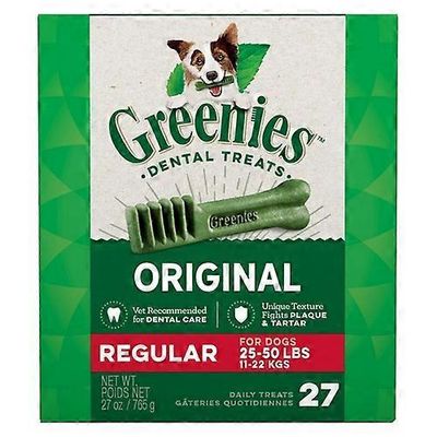 Greenies Original Dental Dog puruluut, säännöllinen - 27 herkkua - (koirat 25-50 lbs)