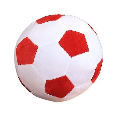 Yunshu Børn Plys fodbold fluffy fyldt pude holdbar sportsgave 20CM rød