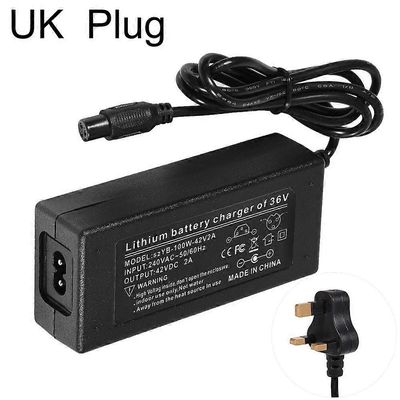 42V 2A akkulaturin virtalähde sähköskootterin tasapainotukseen Hoverboard UK Plug