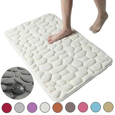 bad tepper mat bad gulvmatte sett minne skum badmatte sklisikker vaskbart teppe Lilla 40cmx60cm