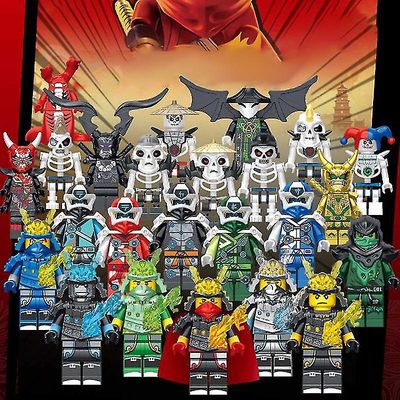 Hcankcan Anime-figurer med 24 elementer Ninjago Mini-figur Byggeklods Minidukke Minidukke