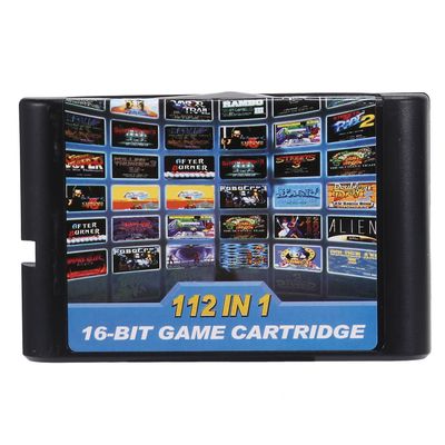 112 i 1 spillkassett 16-biters spillkassett til Megadrive-spillkassett til PAL og NTSC svart