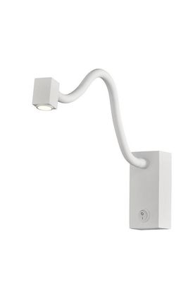 Inspired Lighting Fusion væglampe , Reader 1L 3W LED firkantet hoved stedet, 3000k, 135lm, rund base Matt White