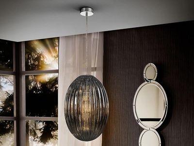 Schuller Lighting Schuller Ovila Vedhæng Light med stor grå nuance i skinnende røg grå tonalitet