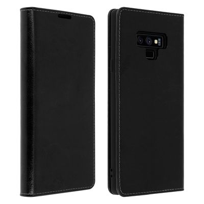 Avizar Folio aito nahka Galaxy Note 9 kotelokortin pidike Videoteline musta