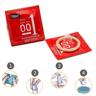 10PCS 0.01mm erittäin ohut voideltu kondomi näkymätön erittäin ohut punainen