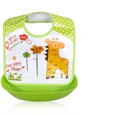 Baby Tegneserie Bib aftagelig vandtæt frokost fodring hagesmæk giraffe