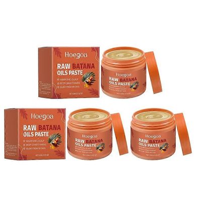 1/2/3 kpl raaka batanaöljy hiusten kasvuun - 100 % puhdasta, orgaanista batana Hondurasista paksuille ja vahvoille luonnollisille hiuksille - ravit...