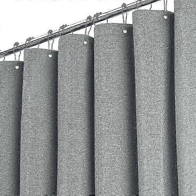 Erittäin pitkä suihkuverho 180 x 240cm, suuri pellavakuvioitu kangassuihkuverho, jossa 12 muovikoukkua, suuri klassinen polyesterikangassuihkuverho